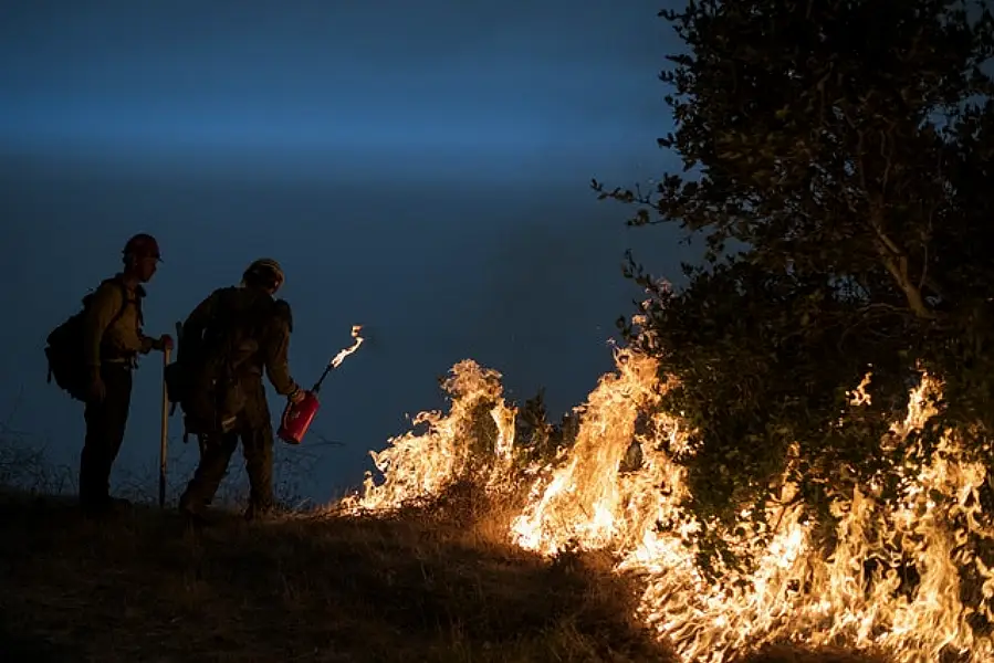 Firefighter near Big Sur, California (AP)