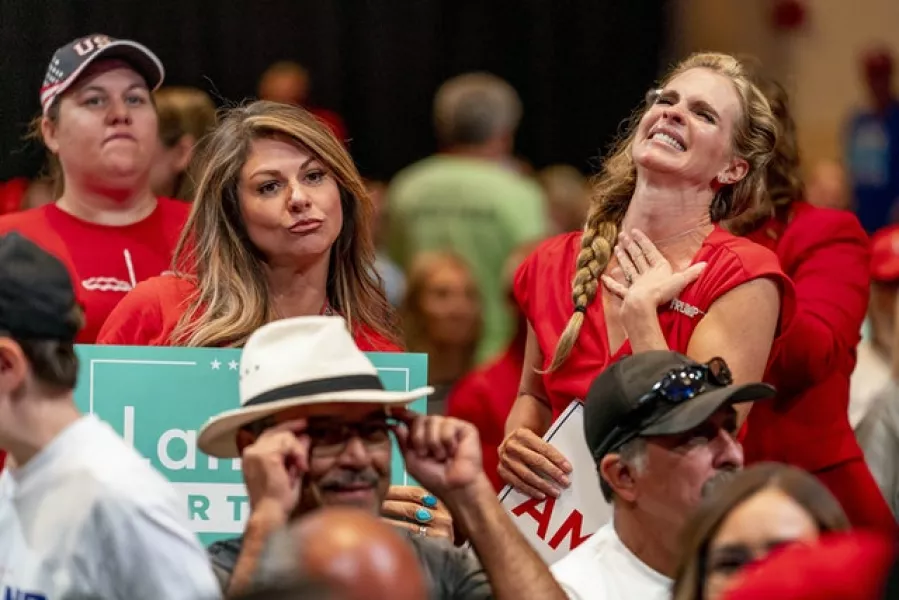 Part of the crowd at the president’s Phoenix gathering. Photo: Andrew Harnik/AP