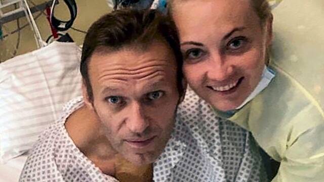 Poisoned Russian Opposition Leader Navalny Posts Picture From German Hospital