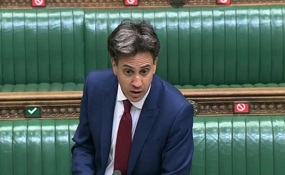 Ed Miliband speaking during the debate. Photo: House of Commons/PA