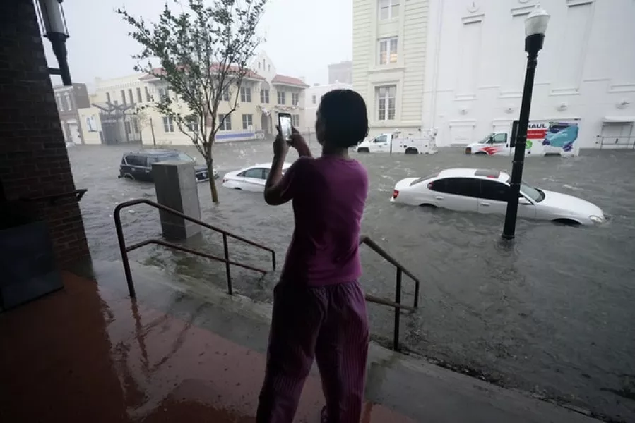 Downtown Pensacola has seen some of the worst flooding (AP Photo/Gerald Herbert)