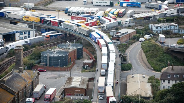 Huge Queues Of Lorries At Dover As Operation Stack Activated