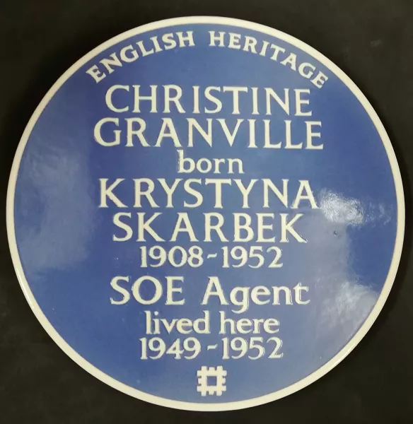 The Blue Plaque for Christine Granville (English Heritage/PA)