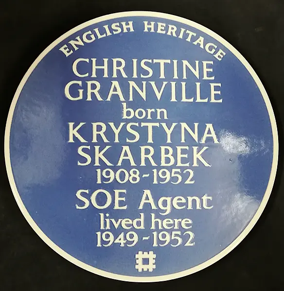 The Blue Plaque for Christine Granville (English Heritage/PA)