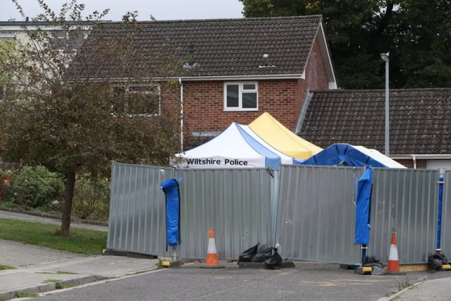 A police cordon around Sergei Skripal’s home in Salisbury six months after he and his daughter Yulia were poisoned using Novichok (Jonathan Brady/PA)