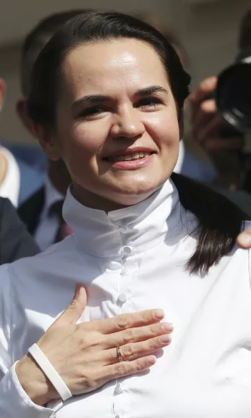 Belarusian opposition leader Sviatlana Tsikhanouskaya (Czarek Sokolowski/AP)