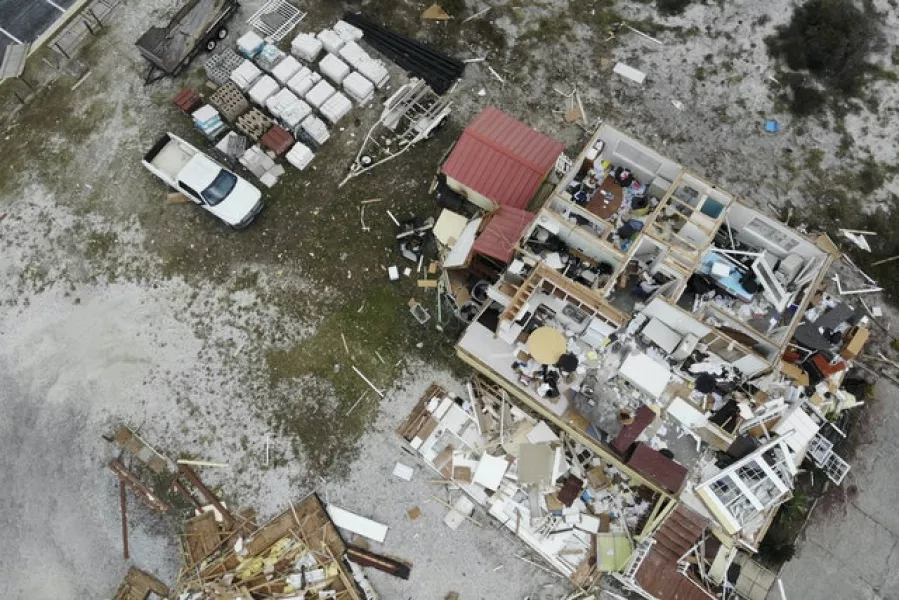 A damaged business is seen in the aftermath of Hurricane Sally (Angie Wang/AP)