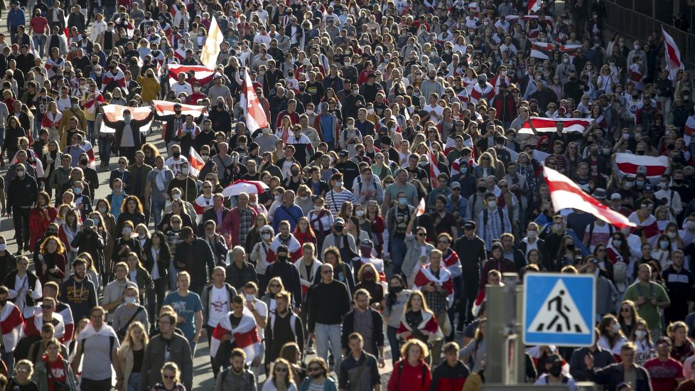 100,000 Join March As Protests Continue In Belarus