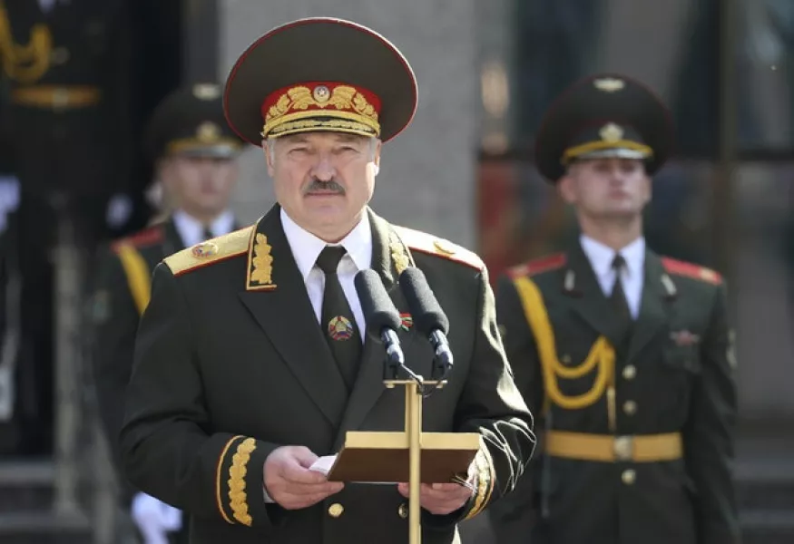 Alexander Lukashenko delivers a speech during his inauguration ceremony (Maxim Guchek/Belta/Pool/AP)