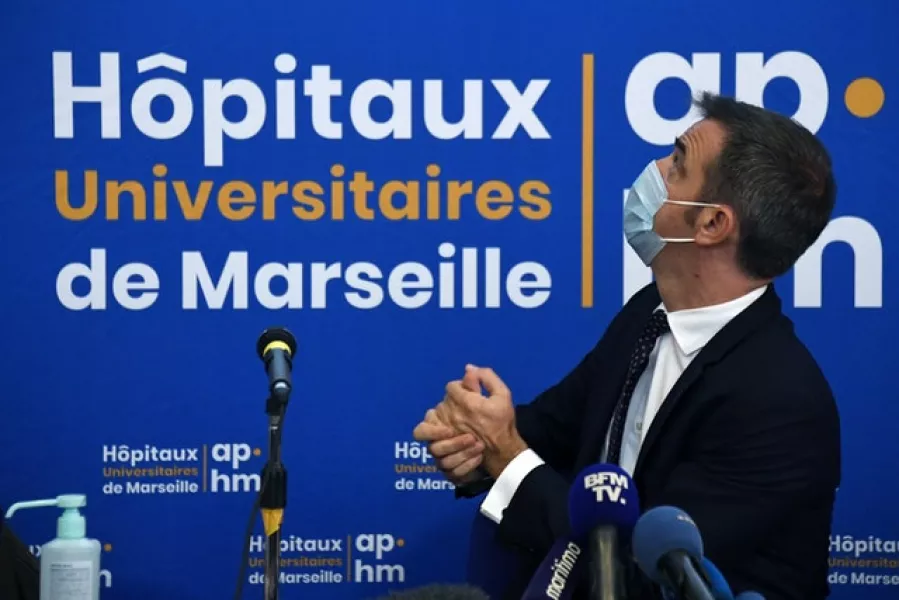 French health minister Olivier Veran (Christophe Simon, Pool via AP)