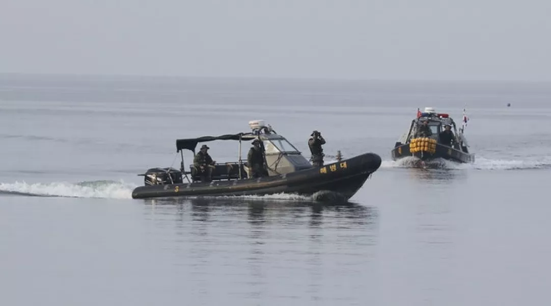 South Korean boats patrol near Yeonpyeong island (Kim Do-hoon/Yonhap/AP)