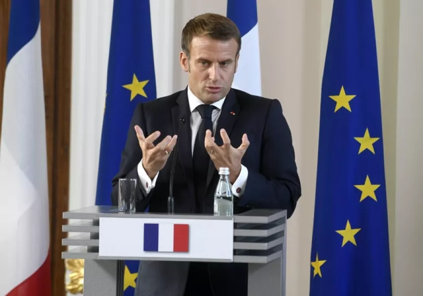 French President Emmanuel Macron (AP/Roman Koksarov)