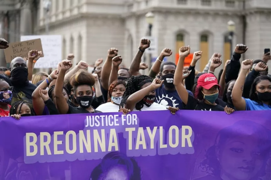 Black Lives Matter protesters in Louisville (Darron Cummings/AP)