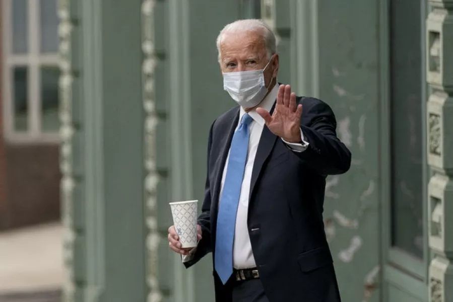 Joe Biden did not wear a mask during the debate (AP)