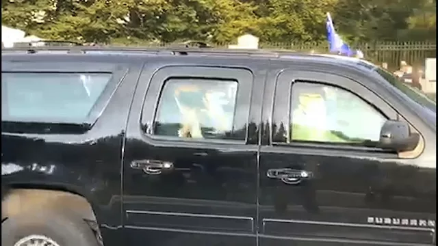 Trump Waves To Supporters From Car On Brief Departure From Hospital