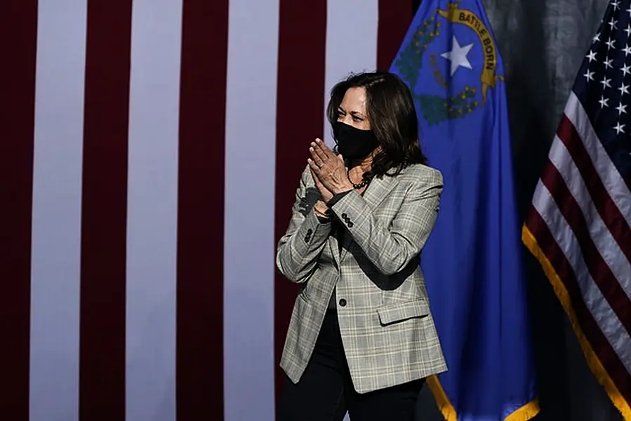 Kamala Harris will face Mike Pence in the vice-presidential debate (John Locher/AP)