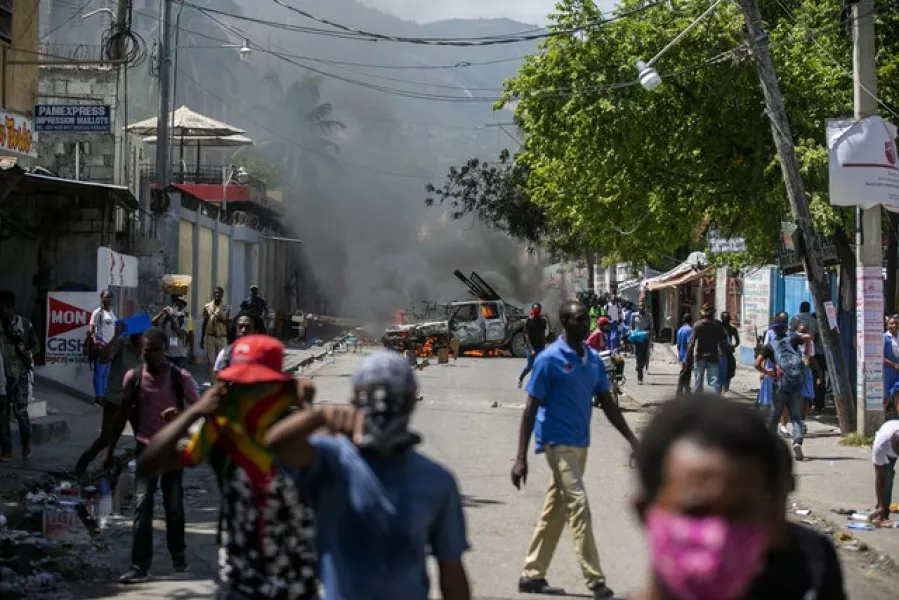 Disorder in Port-au-Prince, Haiti (Dieu Nall Chery/AP)