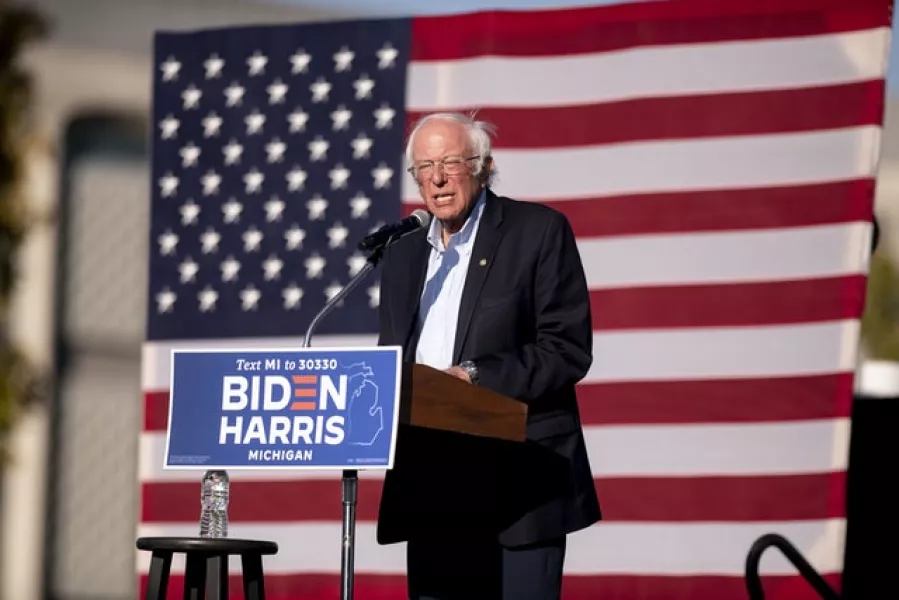 Senator Bernie Sanders has been campaigning for Joe Biden in Michigan (Nicole Hester/AP)
