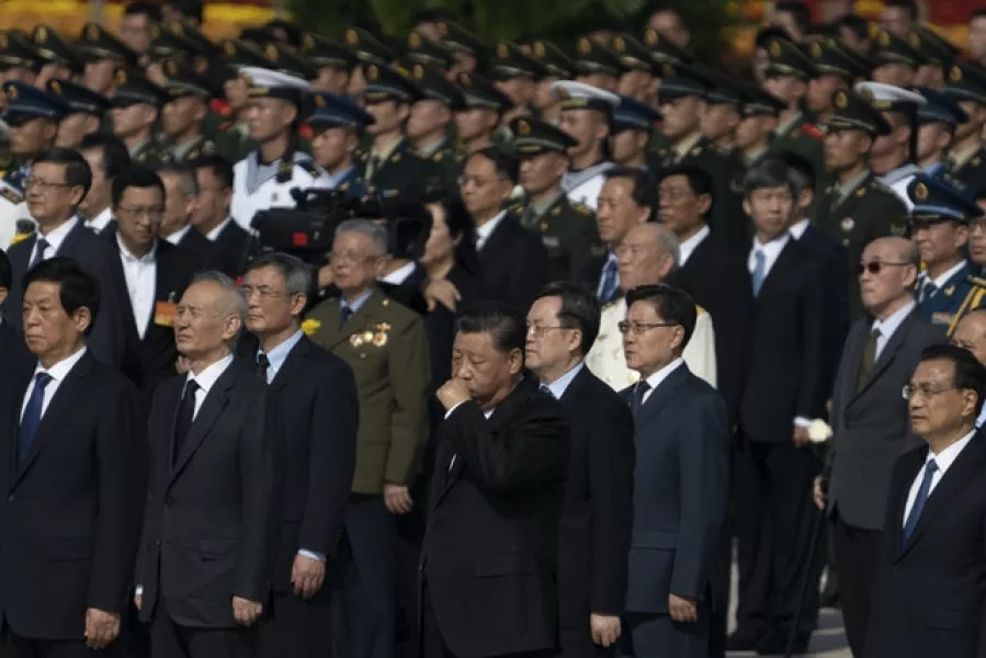 Chinese President Xi Jinping (centre, front row) (Ng Han Guan/AP)