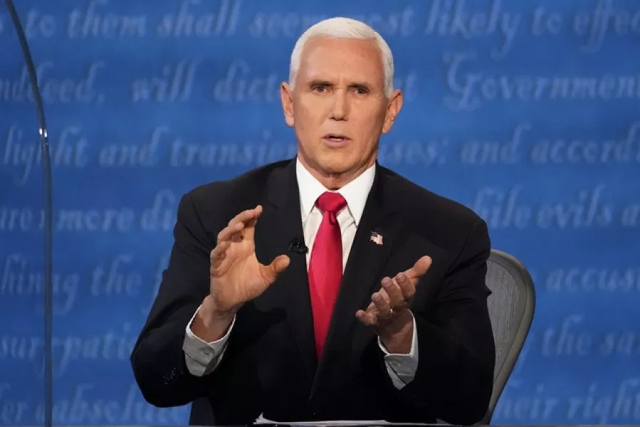 Vice President Mike Pence speaks during the vice presidential debate (Julio Cortez/AP)