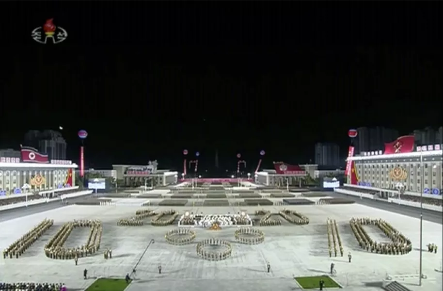 A military parade is held in Pyongyang, North Korea (KRT via AP)