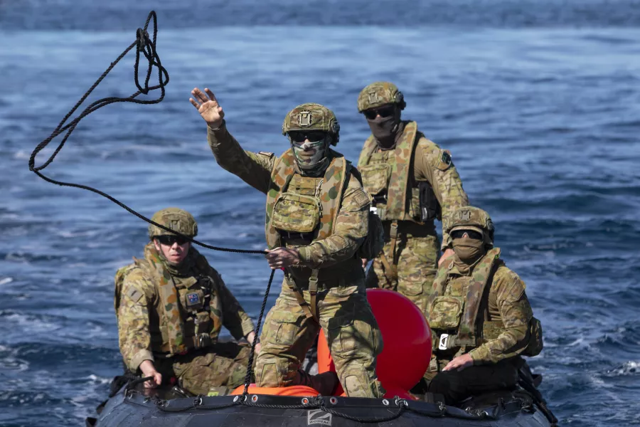 Members of the Australian Clearance Diving Team One return to Lord Howe Island (ABIS Sittichai Sakonpoonpol/Royal Australian Navy via AP)