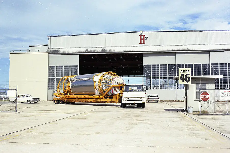 An Atlas Centaur 7 rocket at Cape Canaveral (Convair/General Dynamics Astronautics Atlas Negative Collection/San Diego Air and Space Museum/AP)