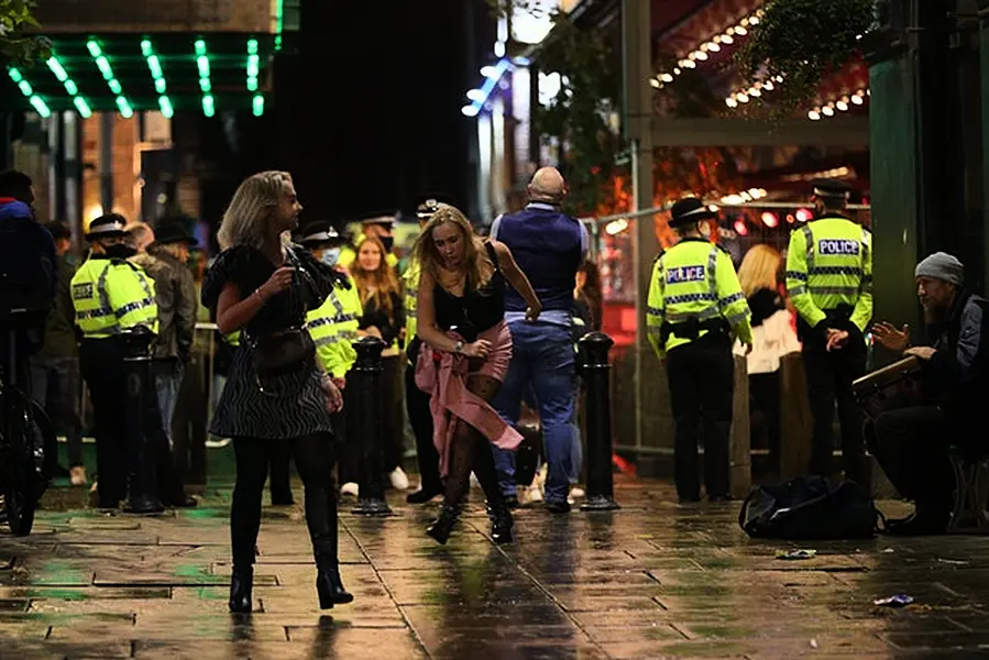 Police on patrol in Liverpool city centre (Peter Byrne/PA)