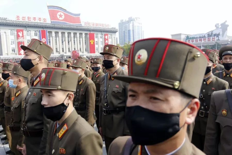 Soldiers at Kim Il Sung Square in Pyongyang, North Korea (AP/Jon Chol Jin)