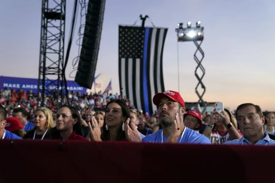 A section of supporters at the Florida rally. Dr Anthony Fauci said staging such an event was ‘asking for trouble’ (Evan Vucci/AP)