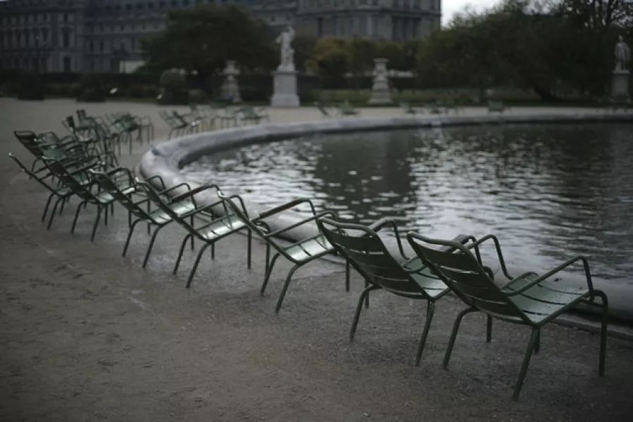 Empty chairs in Paris (AP/Lewis Joly)