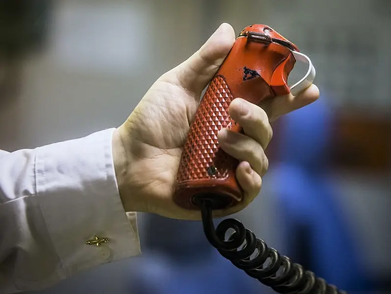 The trigger that would be used in the final stage of a nuclear missile launch (Danny Lawson/PA)