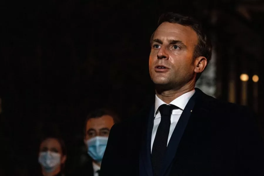 French president Emmanuel Macron visited the school. Photo: AP