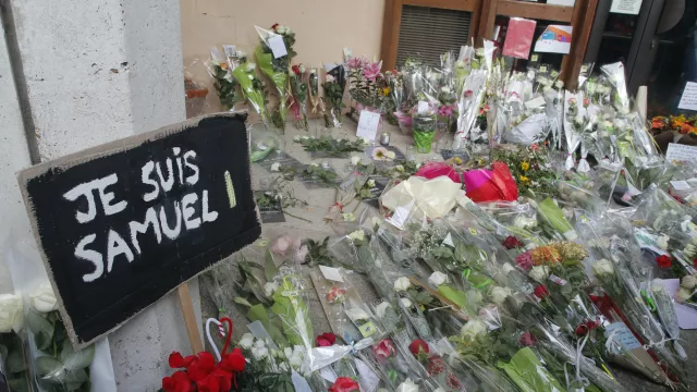 Demonstrations Across France To Pay Tribute To Murdered Teacher