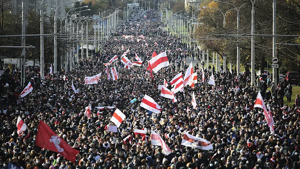 More Than 50,000 March In Belarus Against Authoritarian Leader