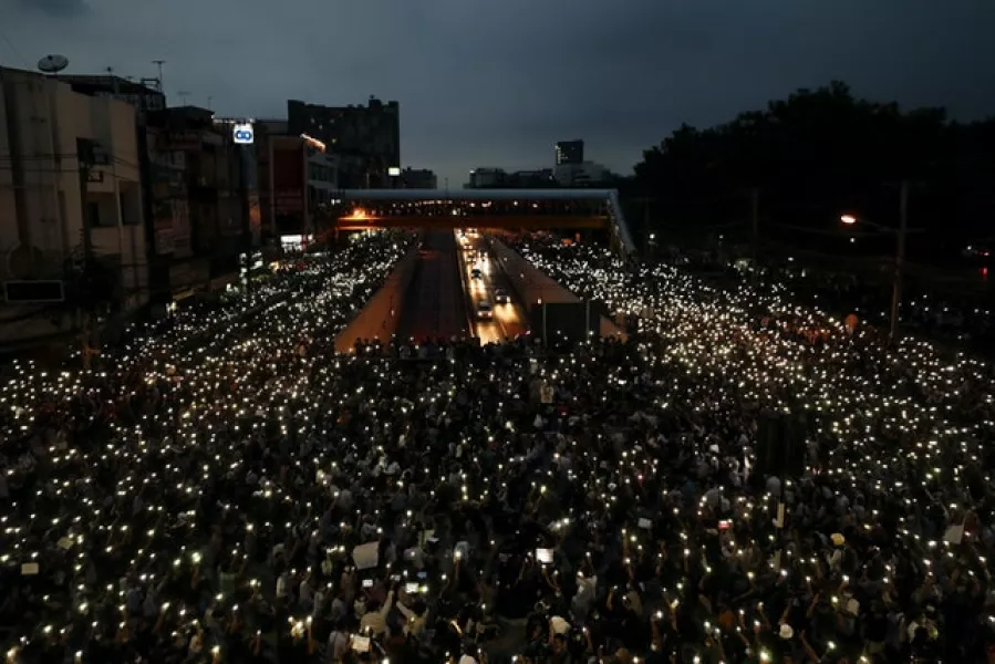 Thousands have gathered for the protests (AP Photo/Sakchai Lalit)