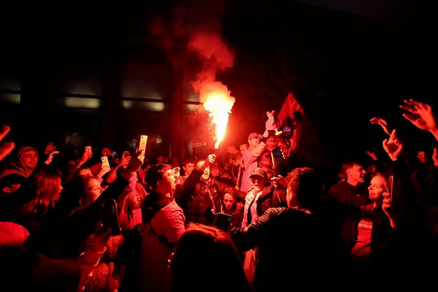 Liverpool fans ignored call to stay away from Anfield (Peter Byrne/PA)