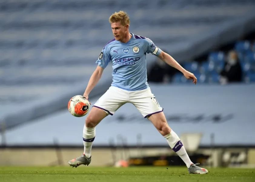 Manchester City’s Kevin De Bruyne was second in the voting. (Peter Powell/NMC Pool/PA)