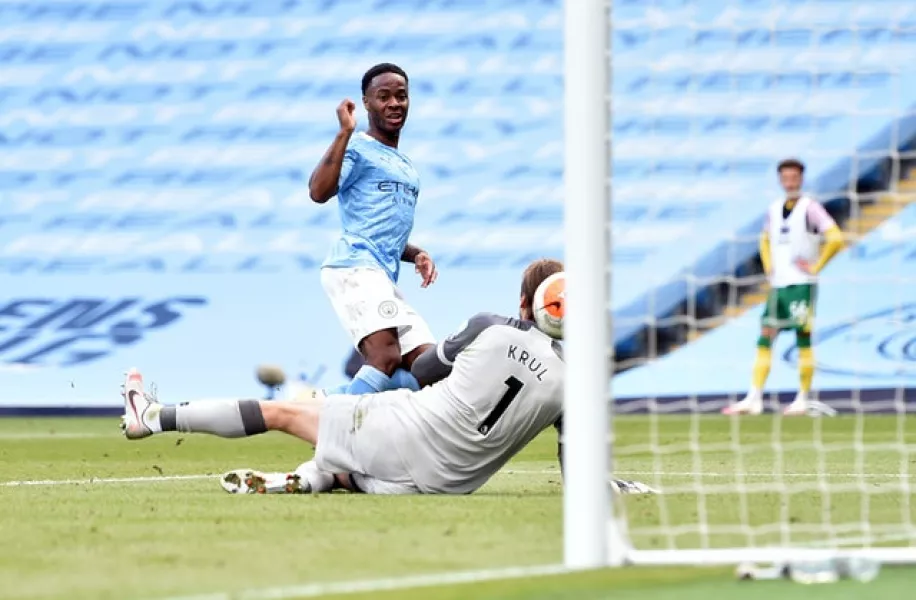 Raheem Sterling was in the goals again (Peter Powell/PA)