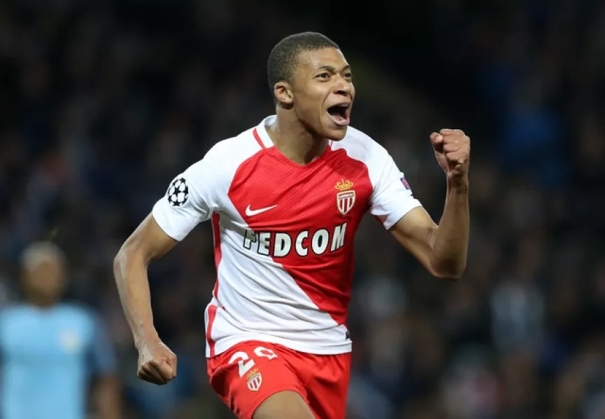 Kylian Mbappe was a thorn in City’s side when they lost to Monaco (Martin Rickett/PA)
