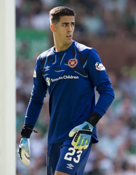 Joel Pereira, seen here playing for Hearts, could be sent for another loan spell (Jeff Holmes/PA)