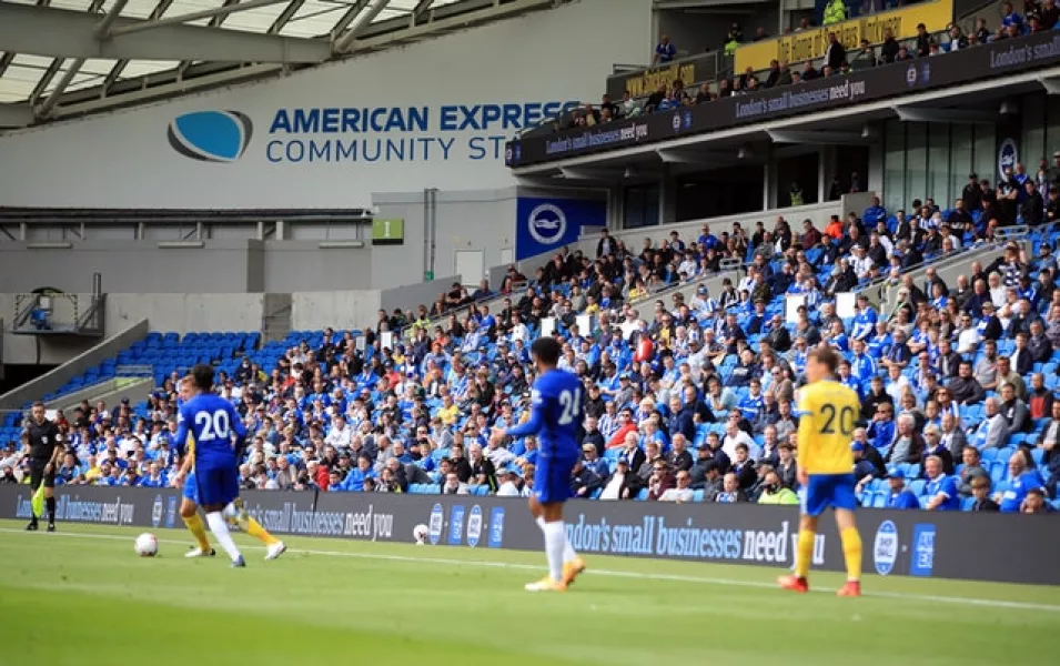 Brighton fans were able to take in the action at the Amex Stadium again (Adam Davy/PA)