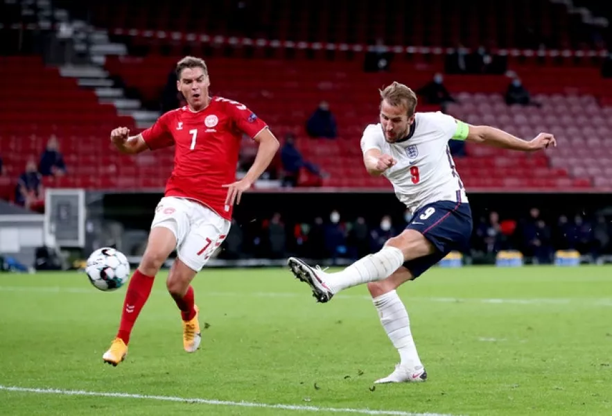 Harry Kane came closest for England with this effort in the closing stages (Nick Potts/PA)