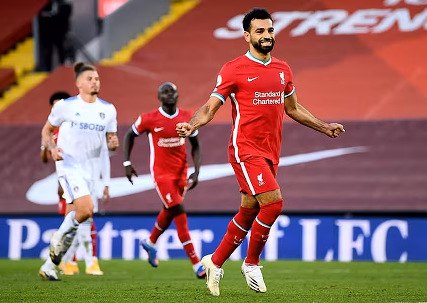 Salah was in inspired form against Leeds (Paul Ellis/PA)