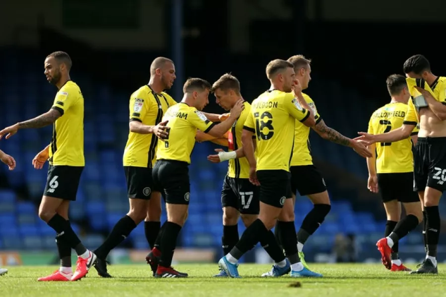 Harrogate travel to West Brom having beaten Southend 4-0 in their first ever English Football League match (Steven Paston/PA)