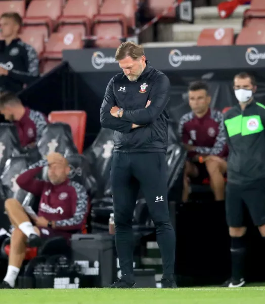 Ralph Hasenhuttl was frustrated on the touchline (Adam Davy/PA)