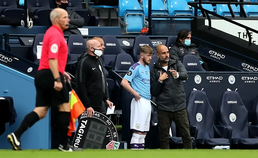 Guardiola will only be permitted to make three substitutions in the Premier League this season (Lee Smith/NMC Pool)