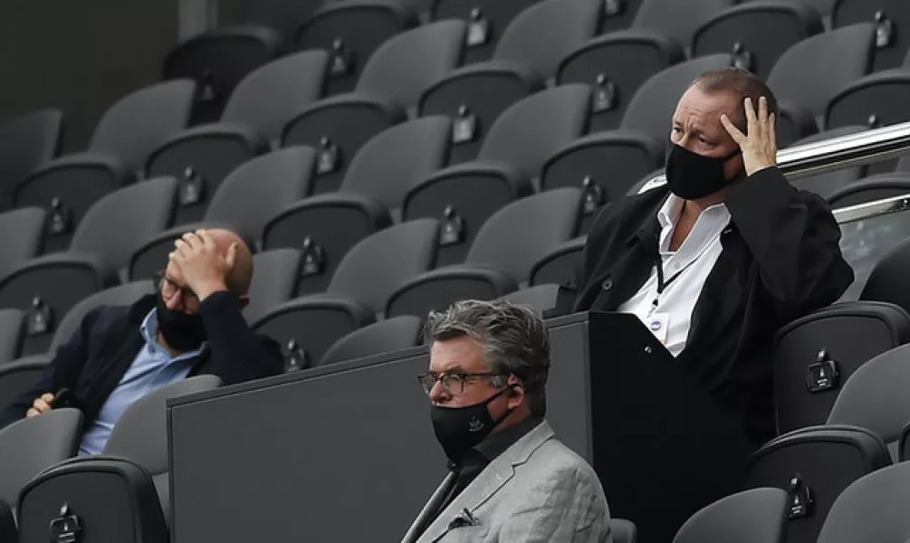 Newcastle owner Mike Ashley was there to watch the Brighton defeat (Lee Smith/PA)