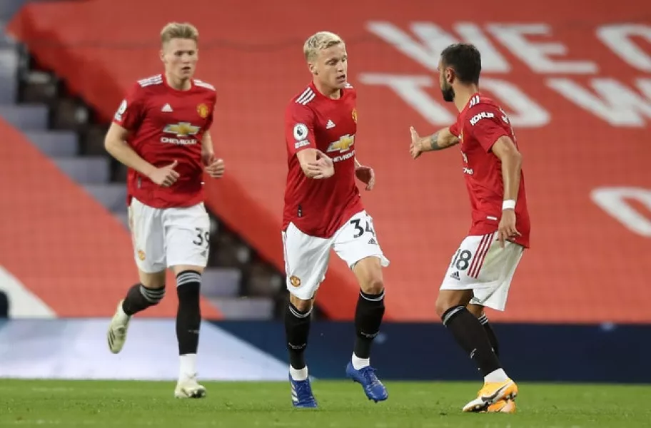 Donny Van De Beek scored on his debut after coming off the bench against Crystal Palace (Martin Rickett/PA)