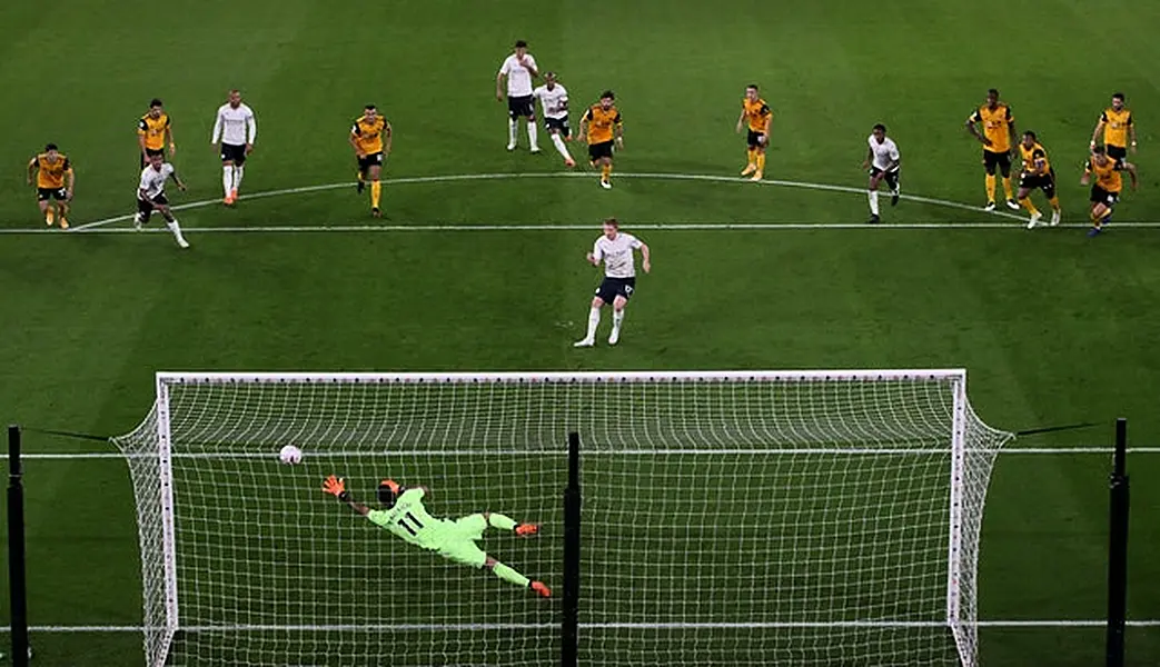 Kevin De Bruyne opened the scoring from the spot at Molineux (Nick Potts/PA)